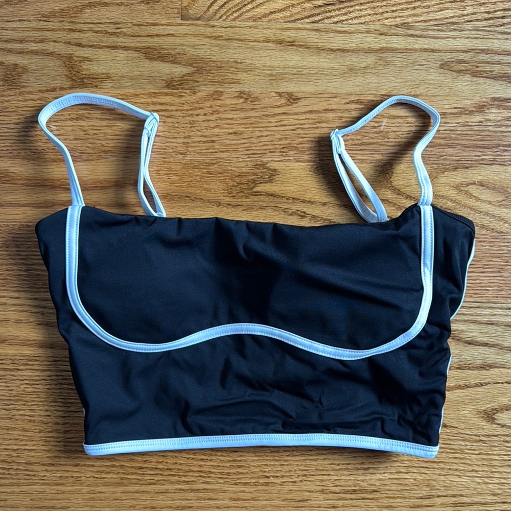 Amazon Black Tank Top with White Accents